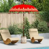 vidaXL Balinese parasol met basis Rood 185 x 185 x 260 cm Katoen