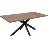 Mendler Eettafel -O55, keukentafel, eettafel, industrieel MDF metaal 180 cm ~ walnootlook
