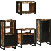 vidaXL Badkamermeubel Set 4 pcs Multikleur Massief hergebruikt hout