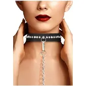 Ouch! Ouch - Collar met riem en diamantjes