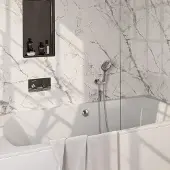 Brauer Stripe inbouw badkraan met drukknoppen, badvulcombinatie en 3 standen handdouche chroom