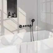 Brauer Stripe inbouw badkraan met 3 standen handdouche gunmetal geborsteld PVD