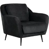 Beliani EIBY - Fauteuil - Zwart - Chenille