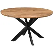 LivingFurn Eettafel Jesper Rond Mangohout Naturel Ø140cm