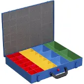 Allit 454122, metalen opbergkoffer voor kleine onderdelen, EuroPlus Pro M 44H-24, blauw
