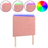 vidaXL Hoofdbord LED 100x5x118/128 cm fluweel roze