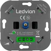 LEDVION - LED Dimmer - 0-150 Watt - Universeel - LED dimmer inbouw - Fase-afsnijdbaar - stopcontact