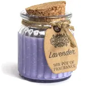 Ancient Wisdom Glazen Potje met Soja Geurkaars Lavendel - 6 Stuks