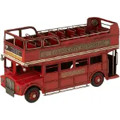 J-Line decoratie Bus Antiek - metaal - rood