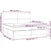 vidaXL Boxspring met matras stof donkerbruin 200x200 cm