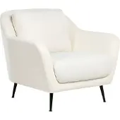Beliani EIBY - Fauteuil - Wit - Chenille
