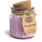 Ancient Wisdom Glazen Potje met Soja Geurkaars Granaatappel - 6 stuks
