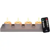 Anna's Collection Oplaadbare waxinelichtjes 3.8 x 5 cm | Wit | 3D vlam | Startset | 4 stuks