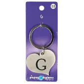 Paper Dreams Hart Sleutelhanger - G Zilver zilver Metaal Sleutelhanger