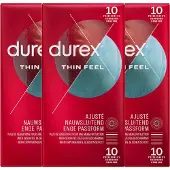 Durex Condooms Thin Feel Close Fit 10st - 3 Stuks - Voordeelverpakking