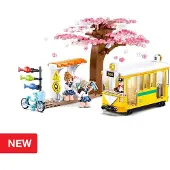 Sluban Girls Dream Tramhalte bouwspeelgoed kinderen vanaf 6 jaar – Constructiespeelgoed modelbouw – bouwdoos met 347 bouwstenen en 3 minifiguren – M38-B1018