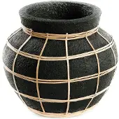 Bazar Bizar Vaas Serene | natuursteen zwart 25x19x25 cm vazen | NADUVI