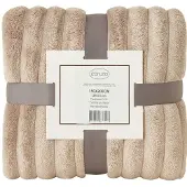 Ceruzo Fleece Deken 150x200 cm – Taupe Bruin – Zachte Plaid - Woondeken