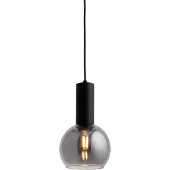 Lighto Art deco hanglamp zwart met smoke glas - Juna