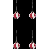 House Doctor Twister kerstbal Ø6 cm 4-pack Wit-rood