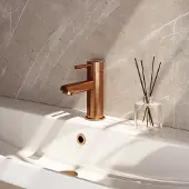 Brauer Stripe wastafelkraan model A met ColdStart koper geborsteld PVD