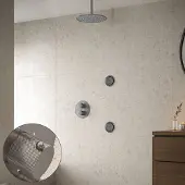Saniclear Exclusive Curved inbouw regendouche 30cm met ronde massagejets en plafondarm RVS