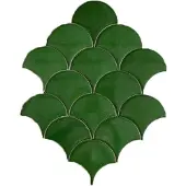 Terre d'Azur Hawaiian visschub tegels/mermaid tegels groen 12.5x6.3cm