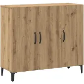 vidaXL Dressoir 90x34x80 cm bewerkt hout artisanaal eikenkleur