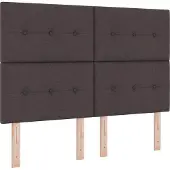 vidaXL LED Hoofdbord met LED-stripverlichting Donkerbruin 160 cm Stof