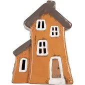 Clayre & Eef Waxinelichthouder Huis 16x11x22 cm Oranje Keramiek