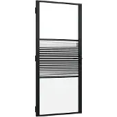 vidaXL Glazen deur Gestreept Zwart 93 x 3,5 x 201,5 cm Aluminium
