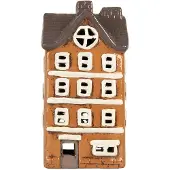 Clayre & Eef Waxinelichthouder Huis 12x10x23 cm Oranje Keramiek