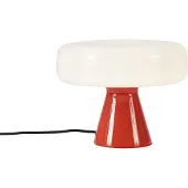 QAZQA Retro tafellamp rood met wit - Knob