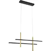 QAZQA Design hanglamp H zwart met goud incl. LED 3-staps dimbaar - Joy