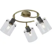 QAZQA Design plafondspot brons met helder glas rond 3-lichts - Domo