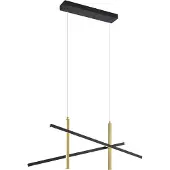 QAZQA Design hanglamp X zwart met goud incl. LED 3-staps dimbaar - Joy