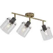 QAZQA Design plafondspot brons met helder glas 3-lichts - Domo