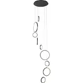 QAZQA Design hanglamp zwart 9-lichts incl. LED 3-staps dimbaar - Vide Anella
