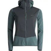 Lundhags Padje Merino Block Hoodie, tussenlaag, dames, blauw/grijs