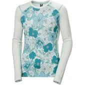 Helly Hansen Lifa Merino Midweight Graphic Crew, dames, lichtgroen