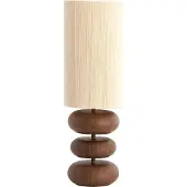 Light & Living Tafellamp Ø22x67,5 cm DANIALO hout print d bruin+touw crème