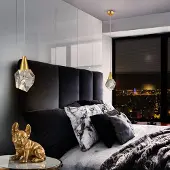 Schuller Valencia Glazen hanglamp Aquaria, messing / goud, Woon-/ Eetkamer, metaal, hanglamp