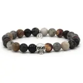 Karma heren armband Off Road Silver Skull 86945 (LENGTE 18-20CM)