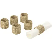 J-Line servetring - zeegras - naturel - set van 6