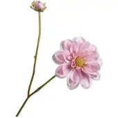 Silk-ka Kunstbloem-Zijden Bloem-Kunsttak Dahlia Steel Roze 48 cm Per 3 Stuks
