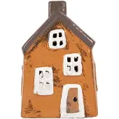 Clayre & Eef Waxinelichthouder Huis 9x7x13 cm Oranje Keramiek