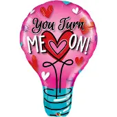 Folat folieballon You Turn Me On 102 cm roze/blauw