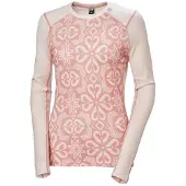 Helly Hansen Lifa Merino Midweight Graphic Crew, dames, roze