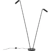 QAZQA Moderne vloerlamp zwart 2-lichts GU10 35mm - Thomas