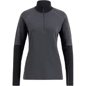 Lundhags Prime Merino Half Zip, tussenlaag, dames, grijs/zwart